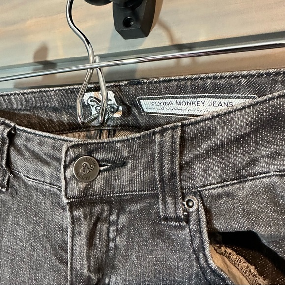 Flying Monkey Jeans Distressed Skinny Jeans in Black Wash Style #FG1051 - Picture 5 of 7